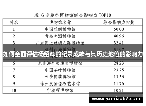 如何全面评估杨绍辉的纪录成绩与其历史地位的影响力
